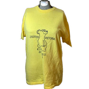 Greater Victoria Gilwell 1984 yellow cotton tee shirt